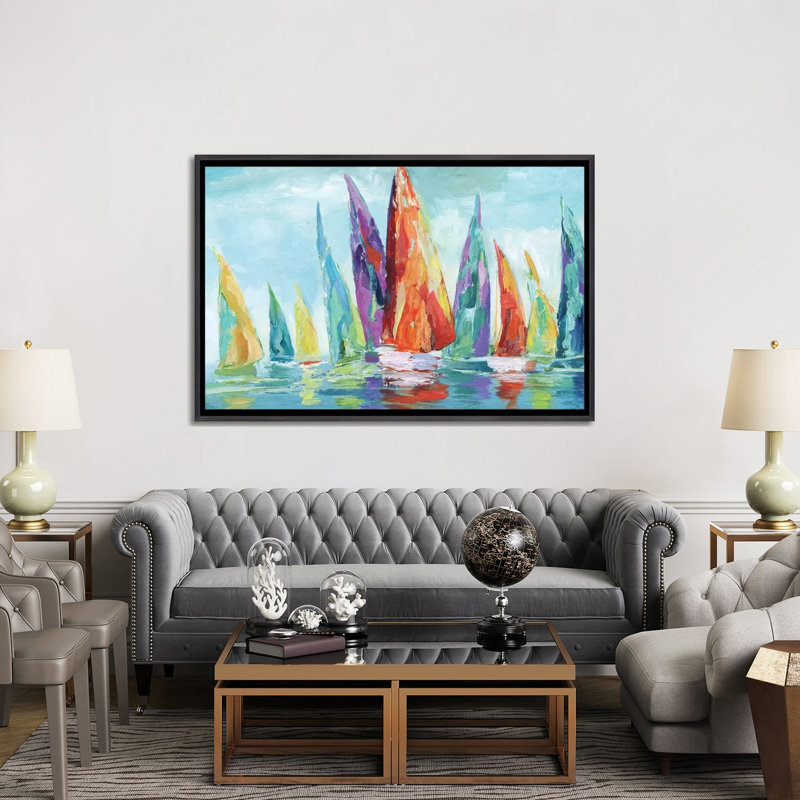 Reproduction d’art sur toile Fine Day Sailing I par Nan, Pas de tapis, H 40 po x l 60 po x 1,5 po
