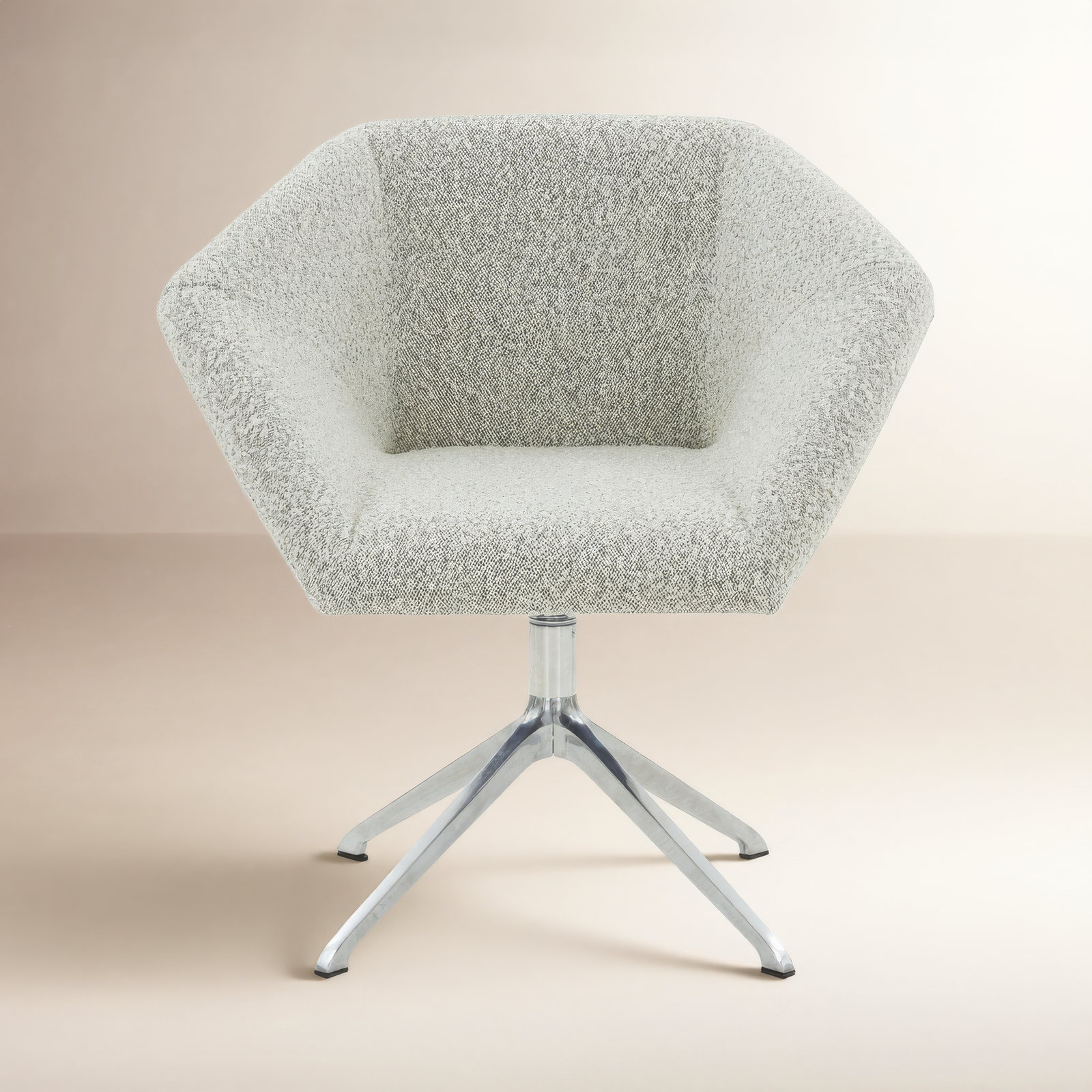 Ashlan Swivel Office Chair, Light Gray Boucle