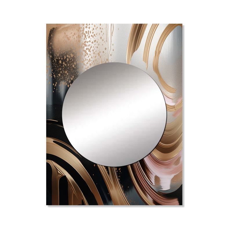Miroir mural décoratif doré Mateea, 40 po x 30 po