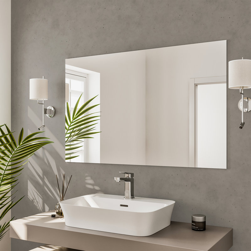 Azaireyah Modern & Contemporary Frameless Bathroom/Vanity Mirror, 30" H x 39" W