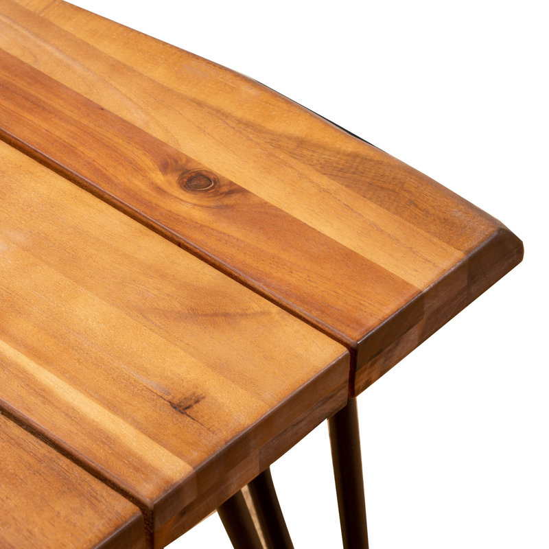 Table d'appoint Zion, 18 po, pieds en épingle, bois brun
