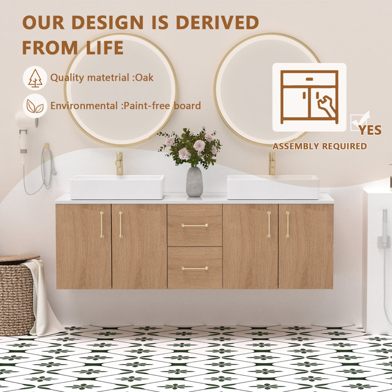 Meuble-lavabo double 60 po avec lavabo
