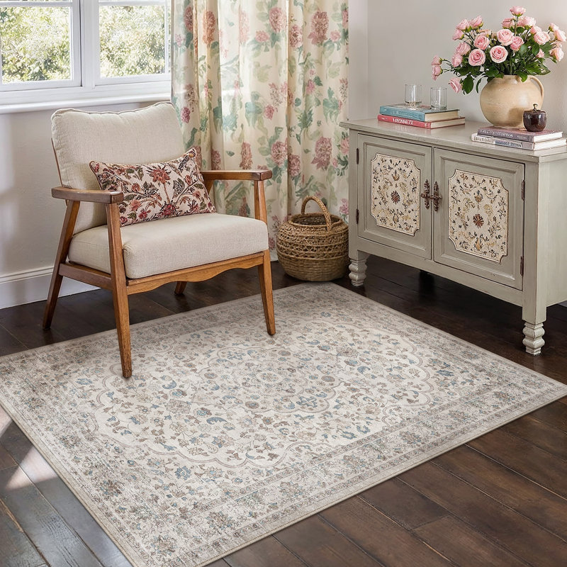 Tapis d'intérieur lavable à la machine Aurelia, Rectangulaire 3 pi x 5 pi