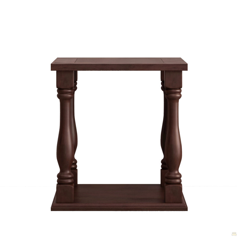 Coffee Colored Side Table With A Rubbed