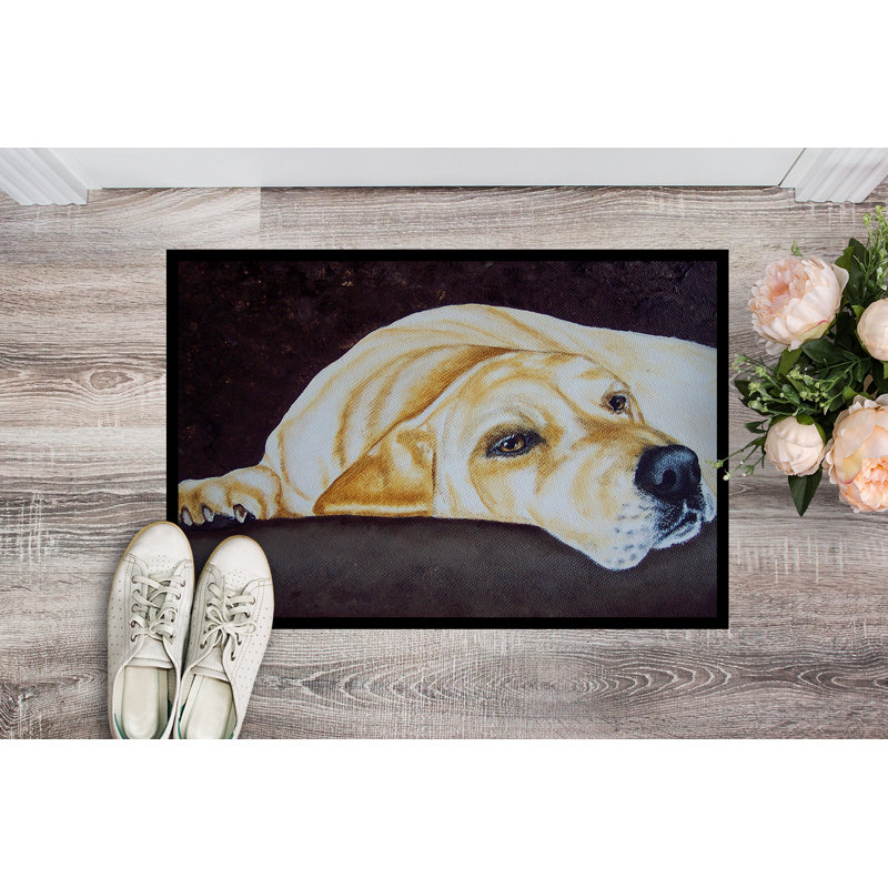 Tapis d'extérieur antidérapant Truckville Naptime Labrador, Rectangle 2 pi x 3 pi