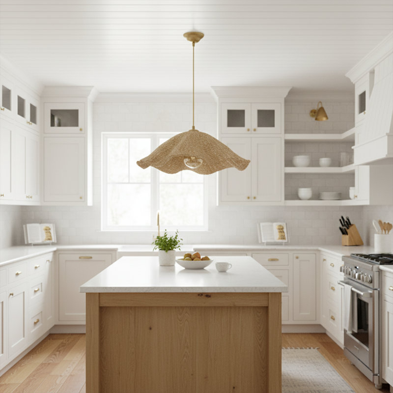 Seaside Ruffle Cotton Cap Boho Pendant Lamp