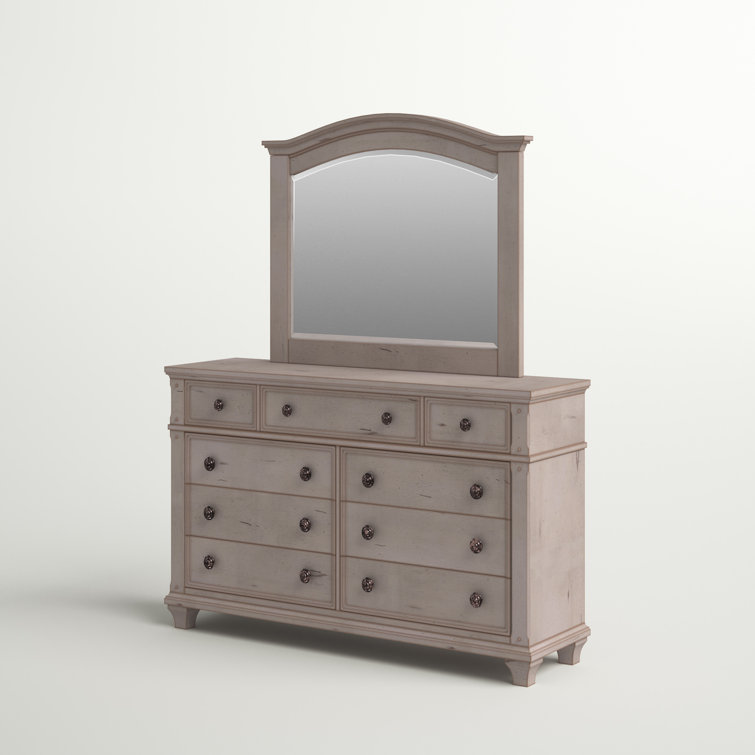 Stratton 9 Drawer Dresser with Mirror Sand & Stable
