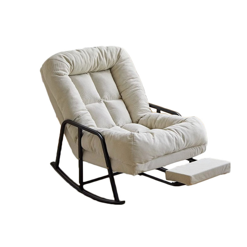 Chaise berçante ergonomique en velours côtelé, Beige