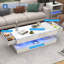 Table basse 47,3 po moderne à DEL ultrabrillante avec 2 tiroirs de rangement, lumière centrale RVB de contrôle APP, imperméable et résistante aux égratignures-766275198-798845216-766275199