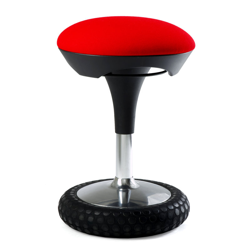 Hempel Adjustable Height Ergonomic Lab Stool, Red