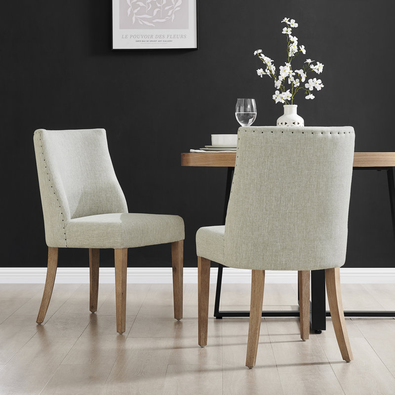 Chappell 19.5'' H Upholstered Parsons Chair, Natural, Gray