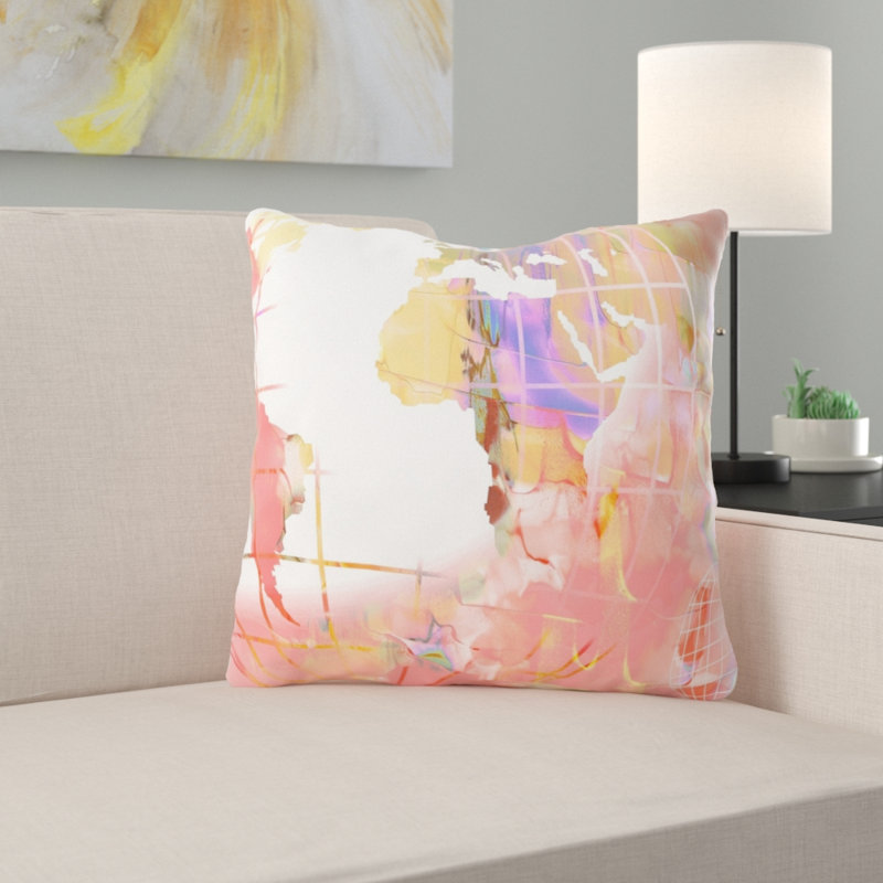Housse et insert de coussin carré Walther Watercolor, Microsuède, Intérieur