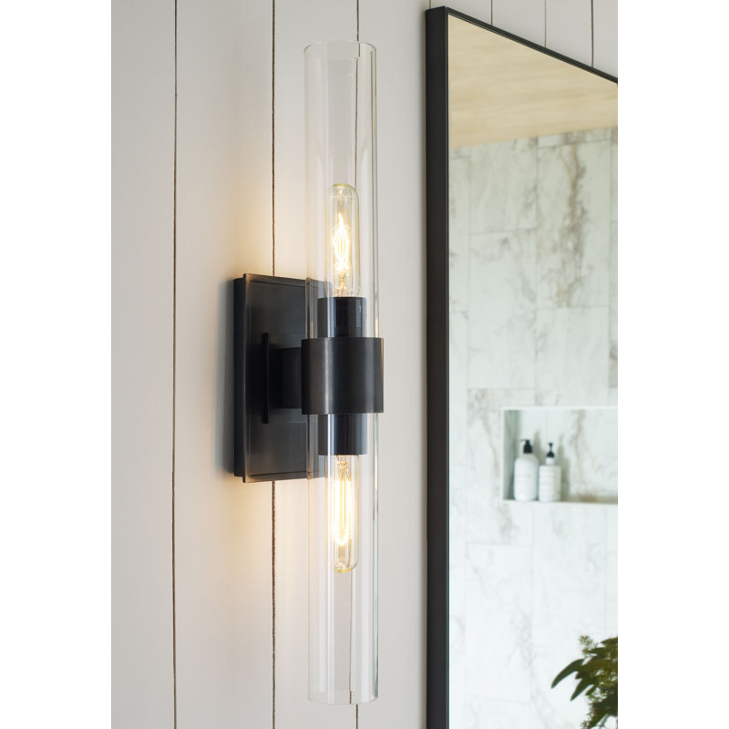 Ian K. Fowler Presidio Petite Double Sconce, Bronze, Clear