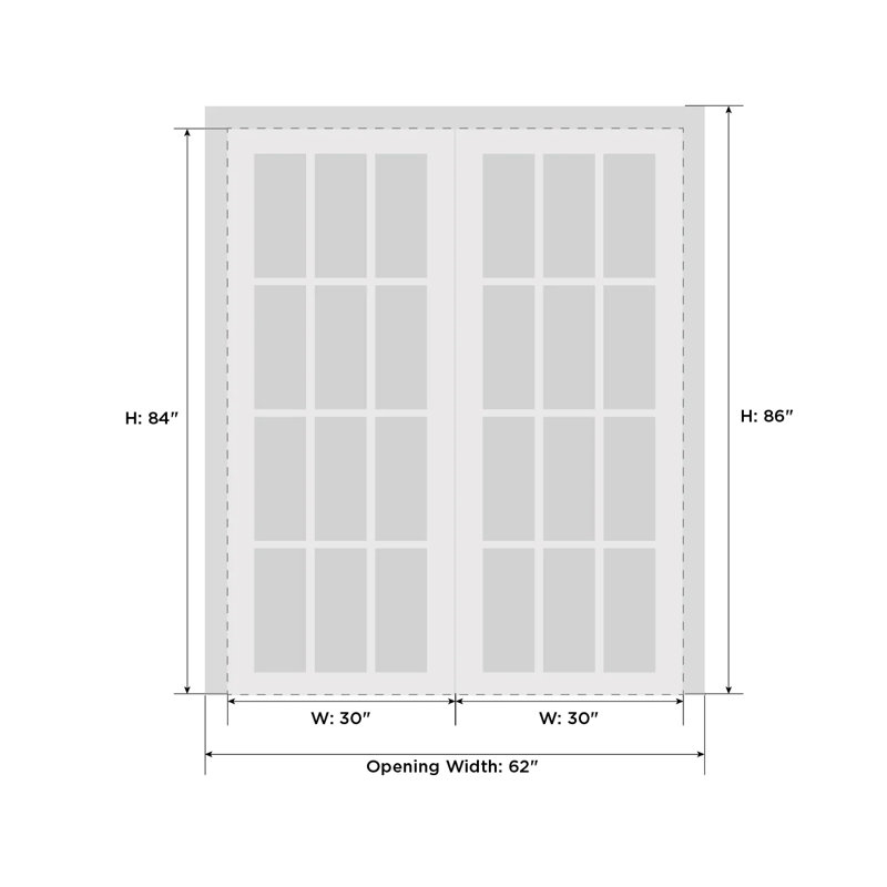 Portes standard en bois massif Lucia, 60 po x 84 po