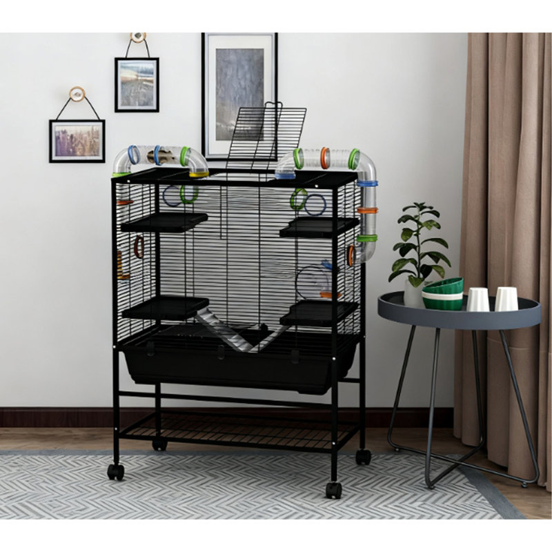 Cage pour petits animaux pour hamster syrien, cage à gerbille avec système de tubes