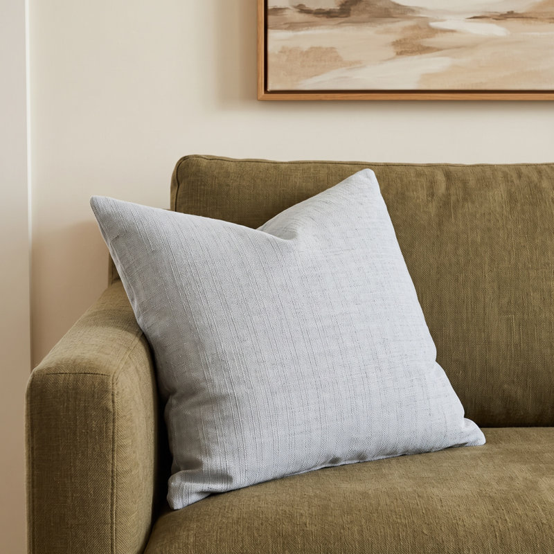 Indy Faux Linen Accent Pillow, Blue, Square 20", Polyester