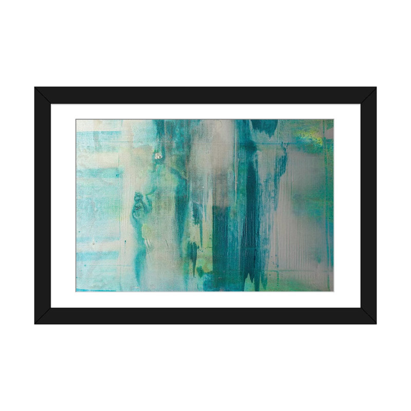 « water works », reproduction sur toile, H 16 po x l 24 po x P 1 po, Papier d'art encadré noir, Blanc