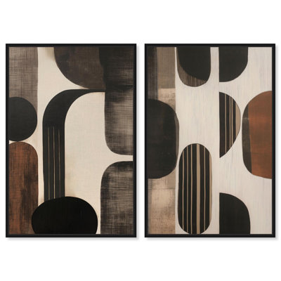 Vestiges of the Leader Set Canvas Print Brown Wall Art Set by Art Remedy, Black Frame, 10 x 15