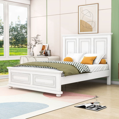 Panel Bed with Headboard and Slats