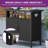 Outdoor PE Rattan Storage Cabinet – Weather-Resistant Wicker Bar Table with Double Doors-236055005