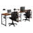 Techni Mobili L-Shape Industrial Desk With Storage Shelves