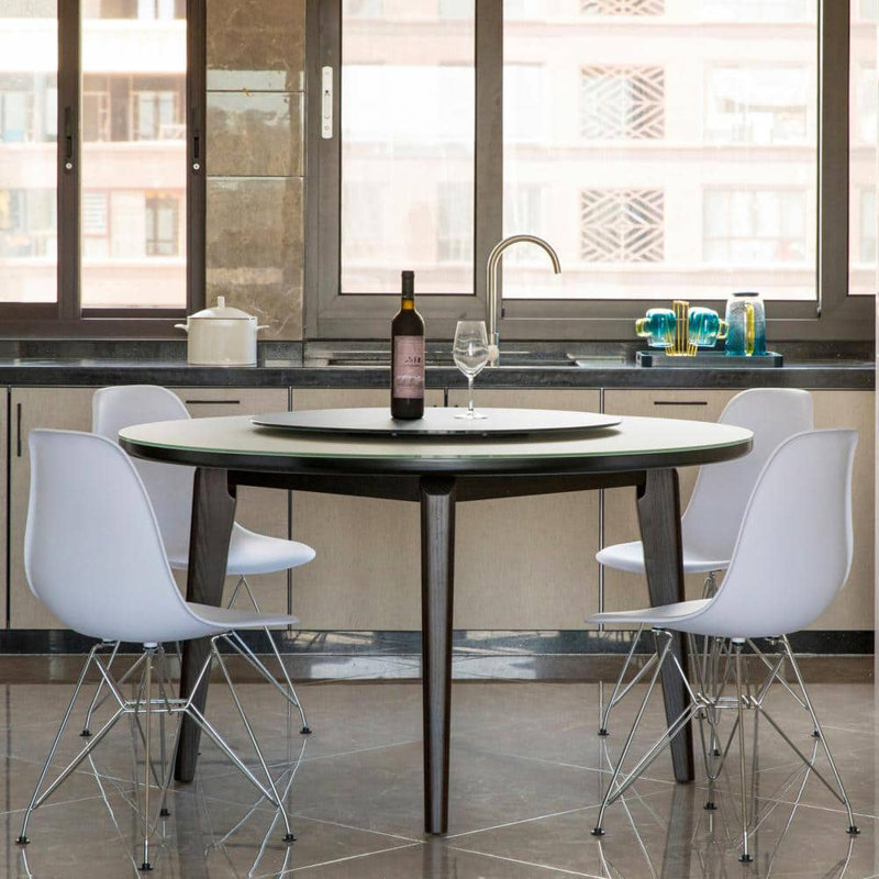 Chaise Eiffel avec base chromée, Blanc, 1
