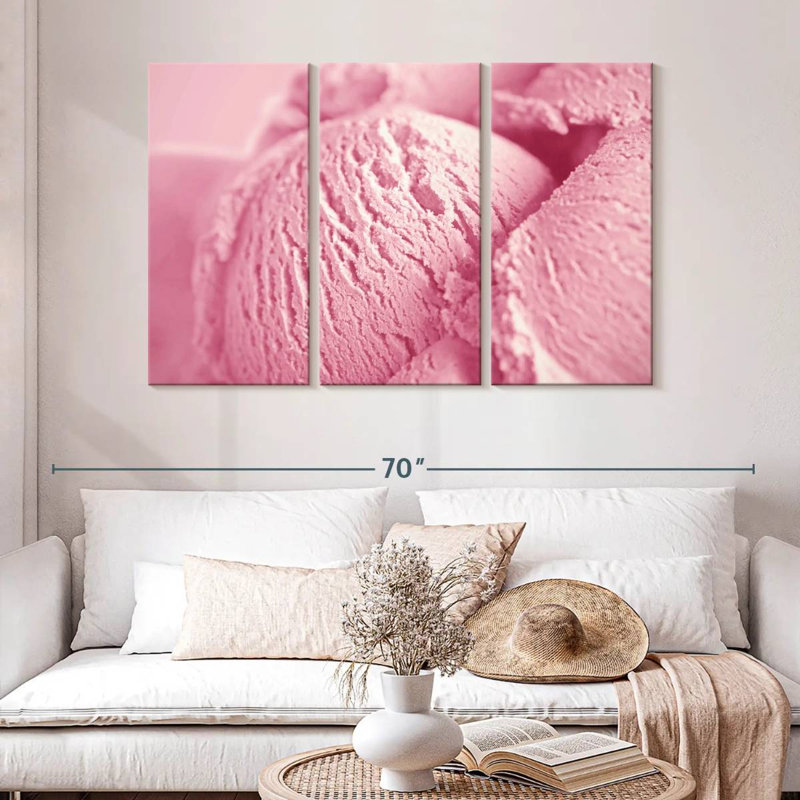 Crème glacée à la fraise Yarlin, H 32 po x l 50 po