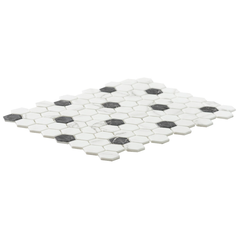 Eterna Hex Recycled 12"x12" Glass Matte Mosaic Wall & Floor Tile