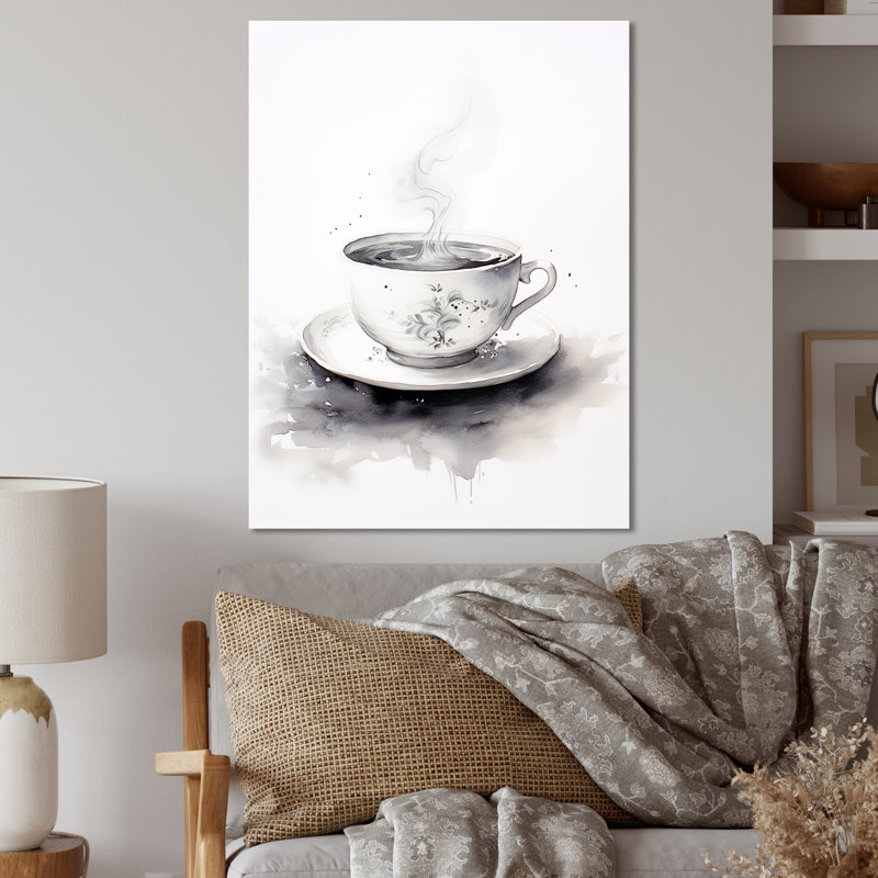 «Chinese Tea Elegance III» - Art mural en métal café et thé, H 32 po x l 24 po x P 1 po