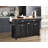 Kitchen Island With Rubber Wood Countertop, Kitchen Cart On 5 Wheels With Storage Cabinet-448747640