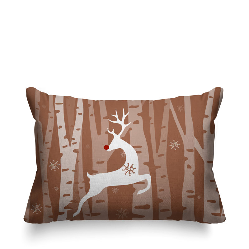 Coussin décoratif intérieur / extérieur Reindeer, Chair, 14 po x 20 po, Rectangulaire