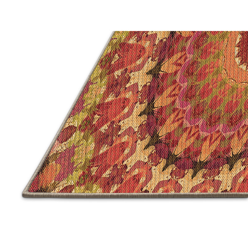 Tapis orange abstrait en laine, Rectangle 8 pi x 12 pi