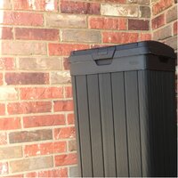 Keter 240770 Baltimore Outdoor Trash Can, Black