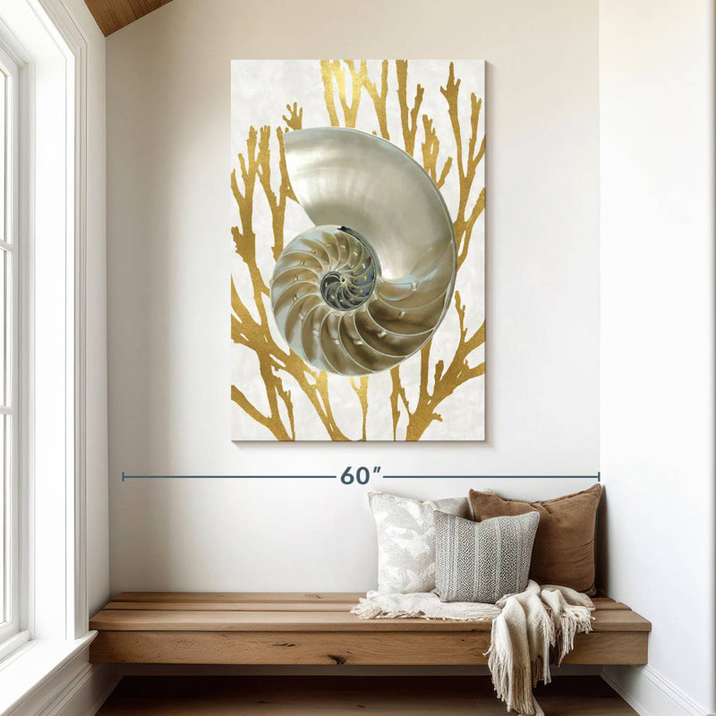 Shell coral gold ii Aletra, H 48 po x l 32 po