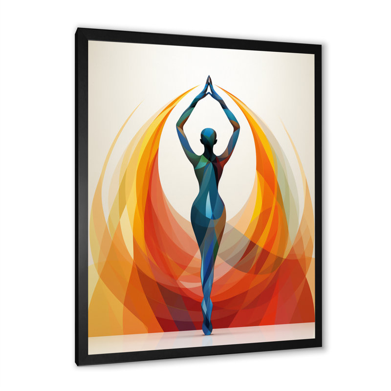 «Orange Black Yoga Harmony II», reproduction sur toile encadrée, H 32 po x l 24 po x P 1 po, Noir