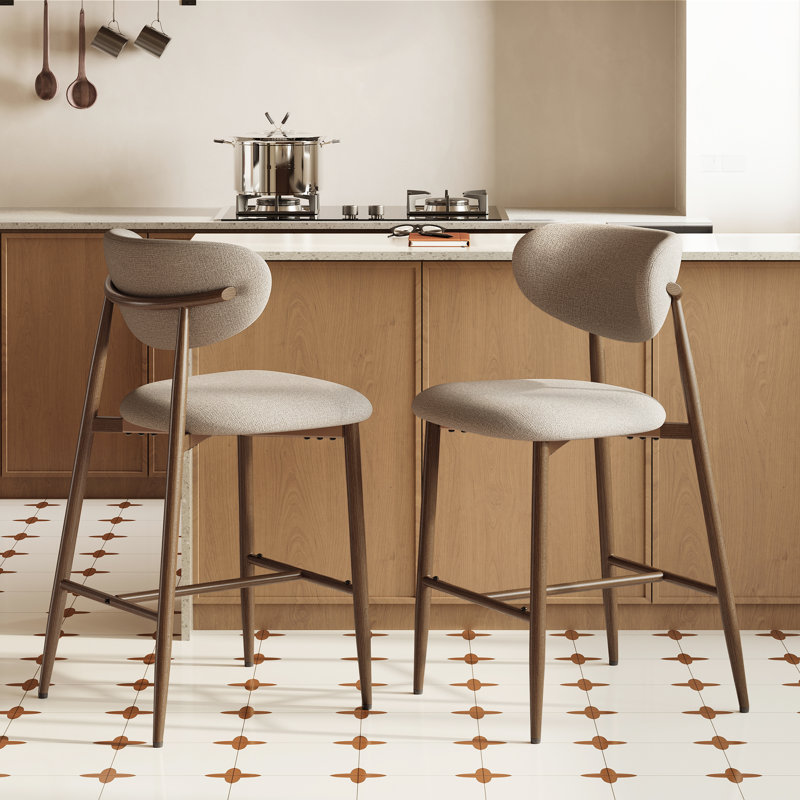 Tabouret de comptoir rembourré Westhampton, Chameau, 2