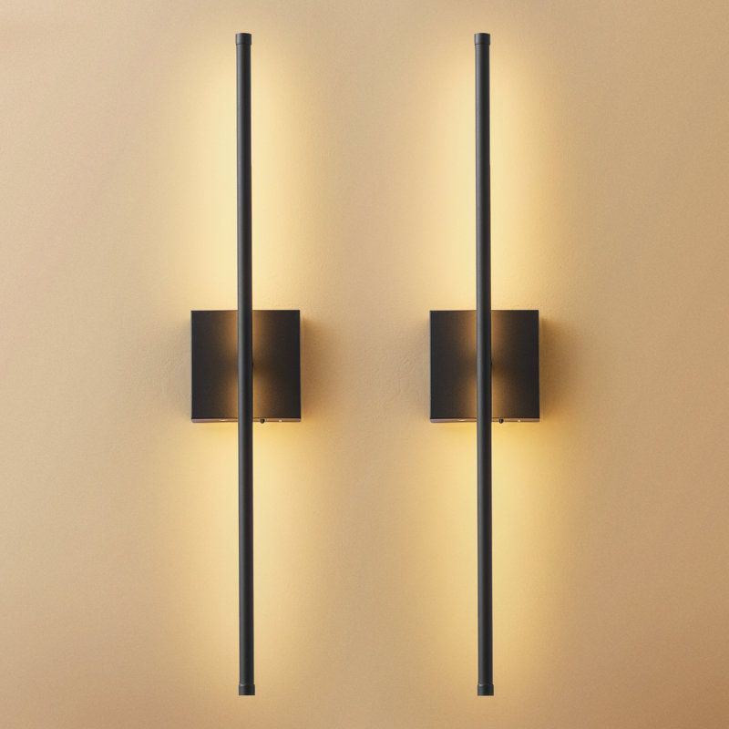 Paquet de 2 appliques murales amovibles à piles avec télécommande, rotation à 350 ° / 3000k-6000k / à intensité variable / RVB / minuterie / mémoire / mode veilleuse, 28 pouces