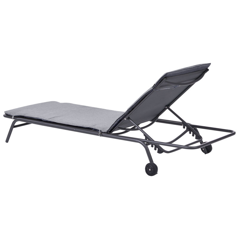 168cm Long Single Chaise with Cushions, Grey