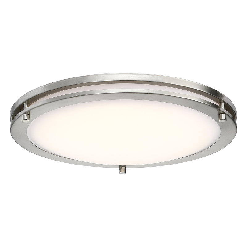 Plafonnier encastré 2 lumières Makayiah, Nickel brossé