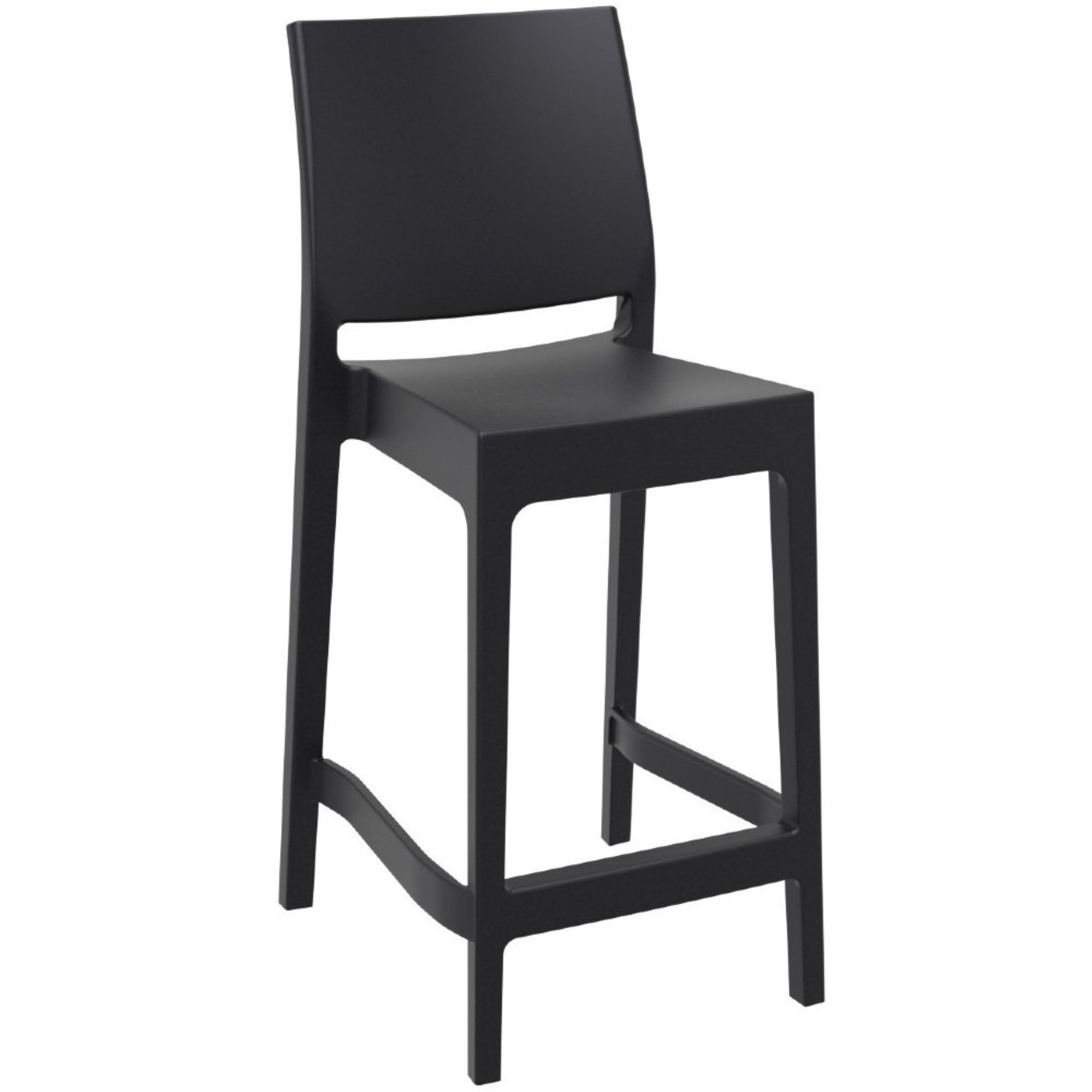 Adrienne Outdoor Bar Stool, 25.5", Black