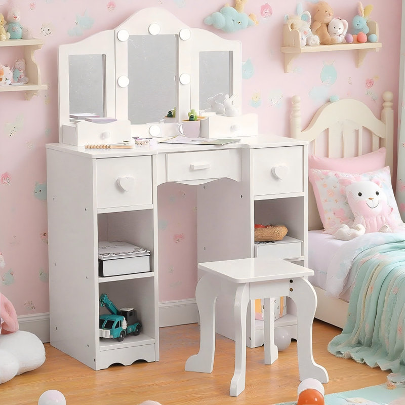 Ensemble coiffeuse Princess, Blanc