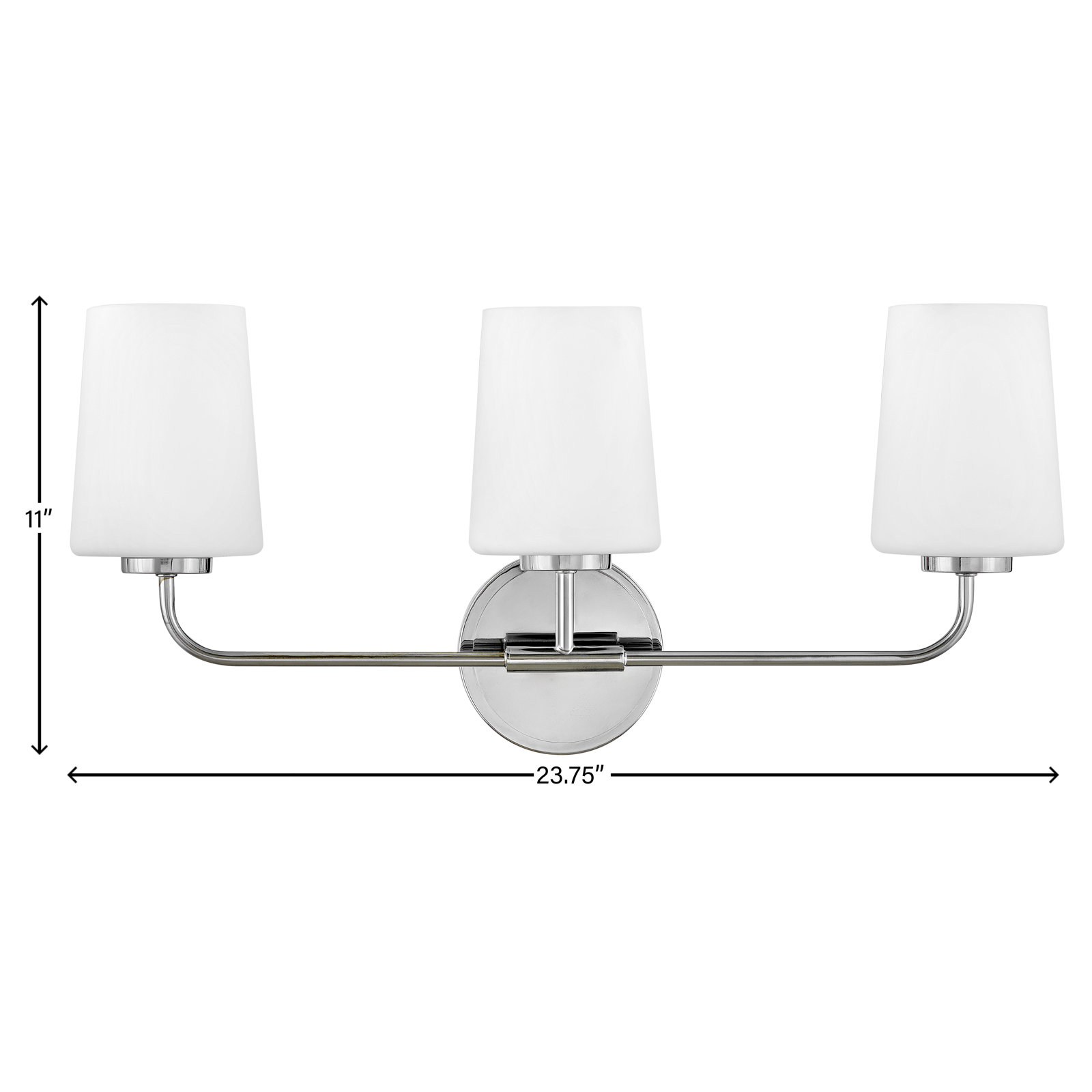 Fitz 3 Light Frosted Dimmable Vanity Light, Chrome