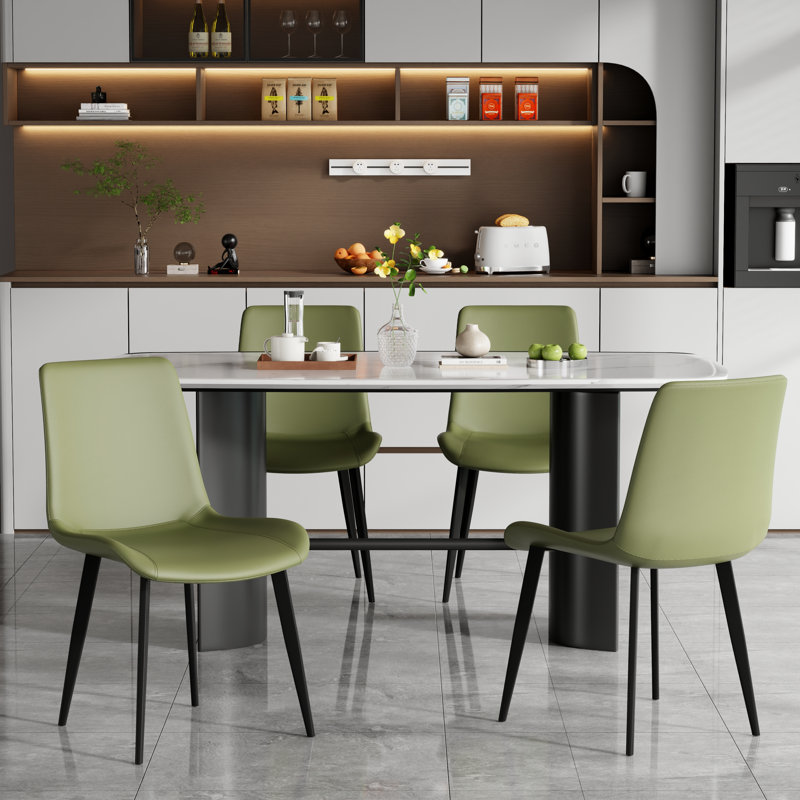 Ensemble de chaises de salle à manger Modern, 4, Vert