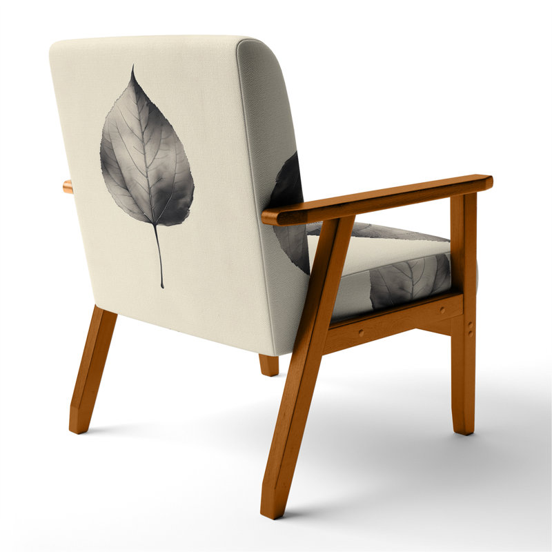 Chaise rembourrée Leaves - Chaise avec accoudoirs Shadow of a Leaf II, Brown Square Arms