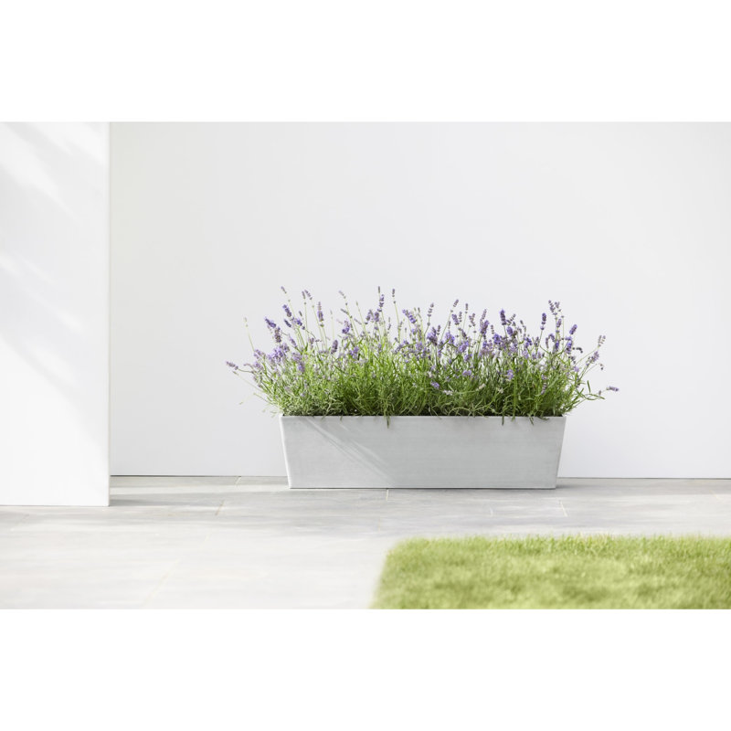 Pot Planter, 6.7" H x 17.7" W x 6.7" D, Gray