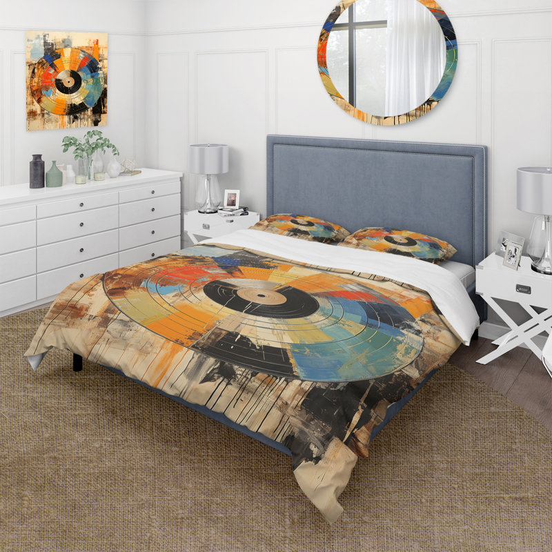 Ensemble de housse de couette en vinyle, Housse de couette pour grand lit et 2 taies décor