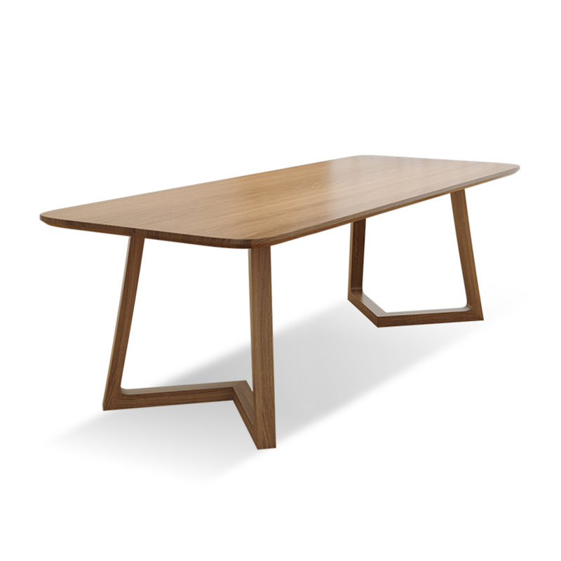 Brown Rectangular Solid Wood Dining Table, 29.53"H x 94.49"L x 39.37"W