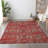 Premium Machine Washable Alliah AMF95 Red Rug-951406777