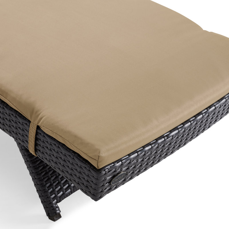 Chaise longue inclinable avec coussin Genieve, Moka