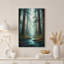 Art mural sur toile, "Misty Forest Stream" avec fougères ensoleillées-701692699
